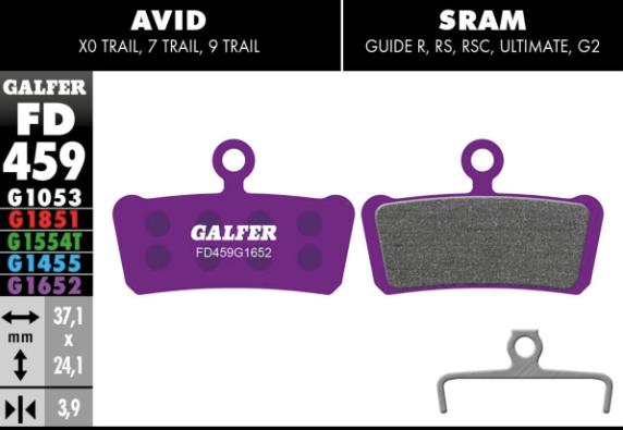 GALFER - BRAKE PADS - SRAM GUIDE / AVID X0 TRAIL