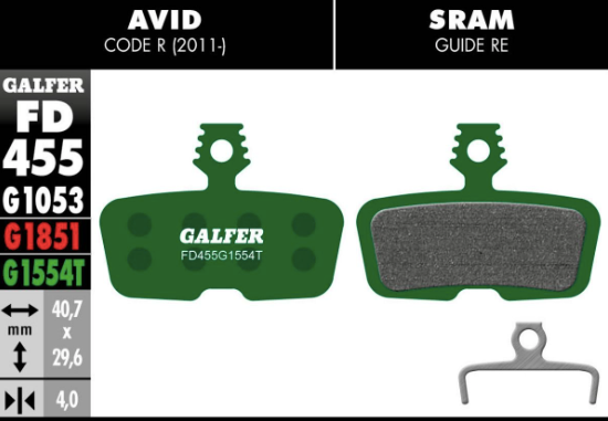 GALFER - BRAKE PADS - SRAM CODE